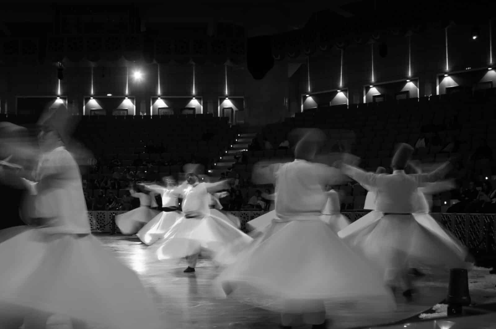 Sema ritual performed by whirling dervishes in Konya, showcasing Turkish culture and tradition.