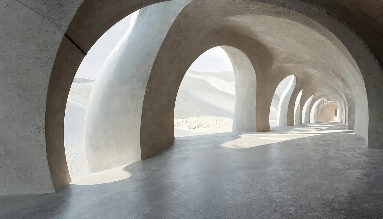 building, house, nature, architecture, design, modern, sand, underground, cave, apartment, living room, inner space, ai generated